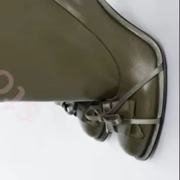Women Fashion Model - 2026 Autumn Green Round Bow Knee-High