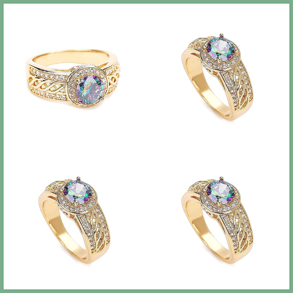 Women'S Fashion E Commerce - Men's Luxury Cubic Zirconia Ring, Iridescent