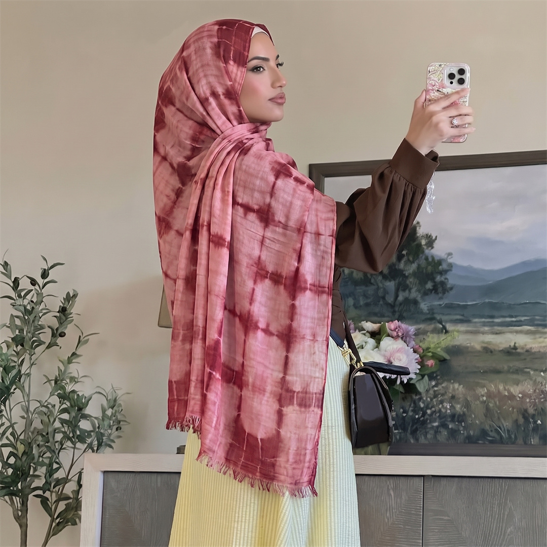 Women'S Fashion Headbands - Fashion Tie Dye Rayon Hijab Scarf