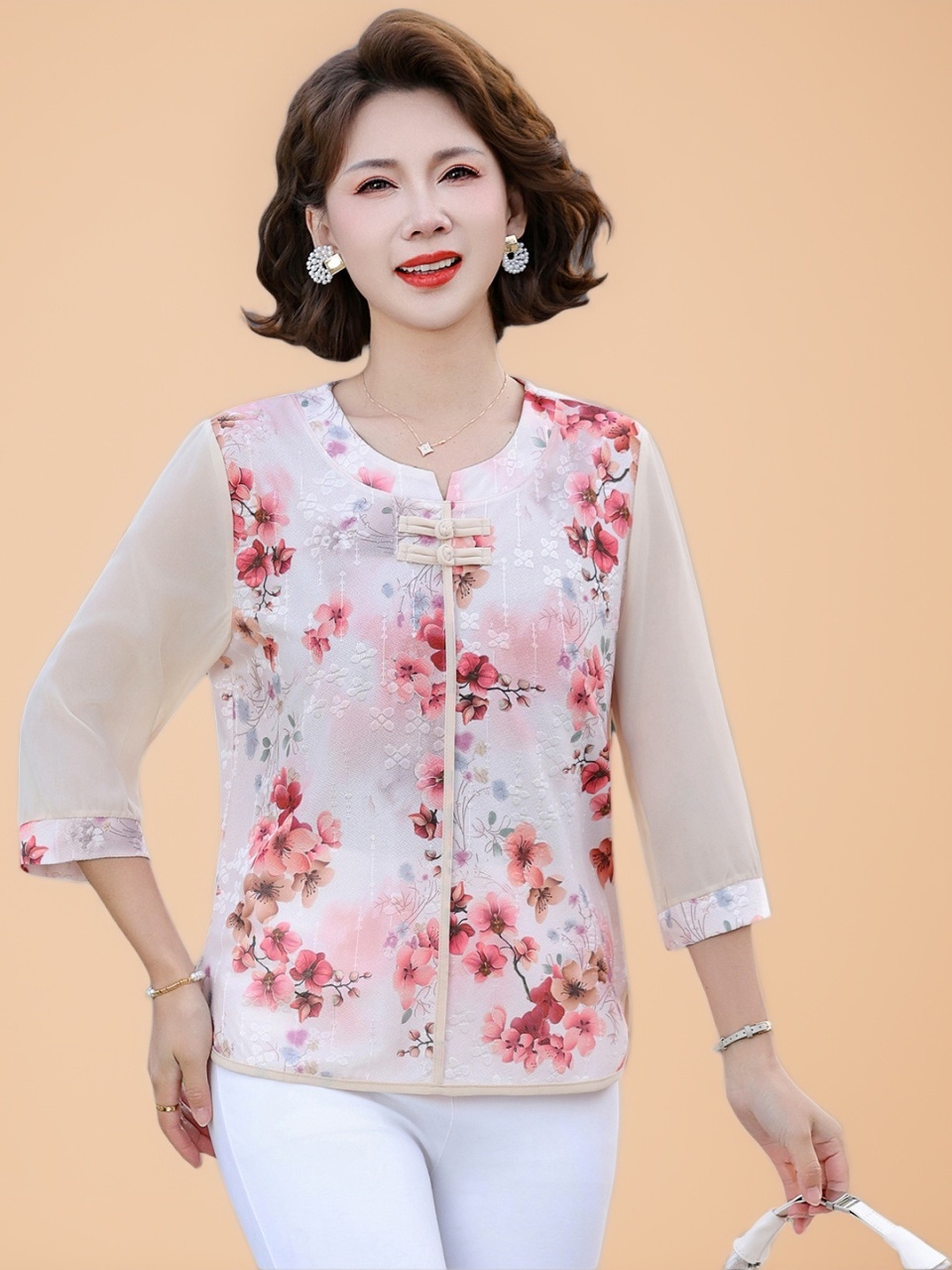 Women Fashion Over 60 - New Chinese Style Loose Fit Silk