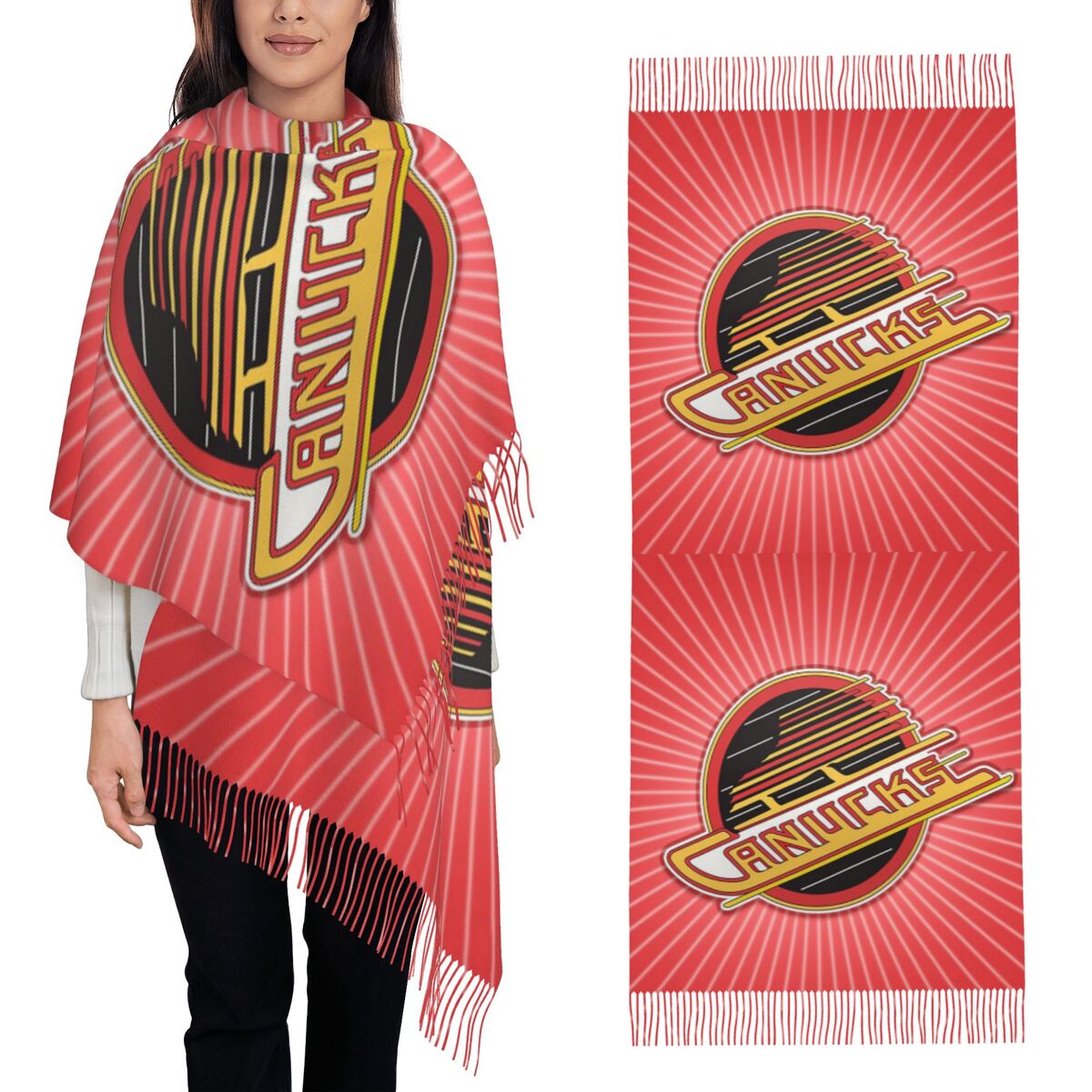 Women'S Fashion Vancouver - Vancouver Hockey Canucks Scarf Tassel Scarves