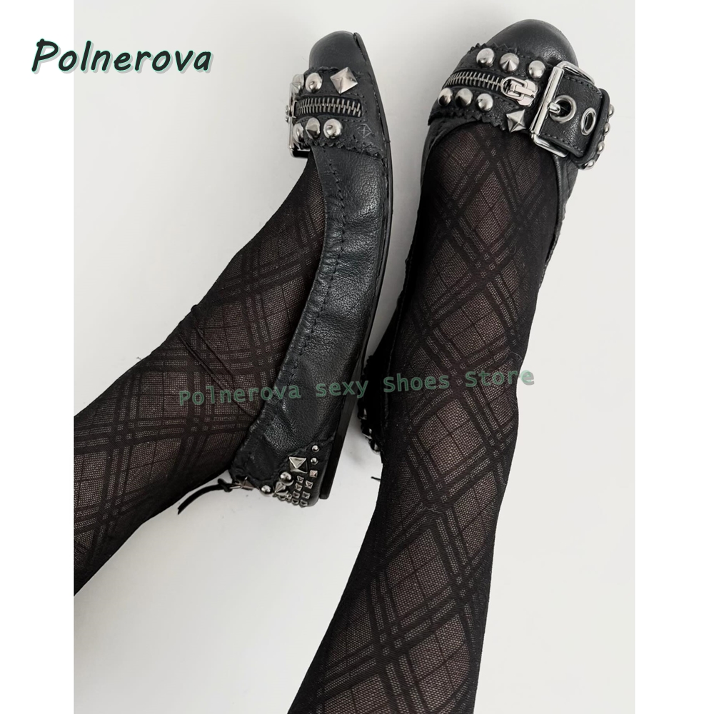 Women'S Fashion Belts - Rivet Belt Buckle Mary Jane Shoes