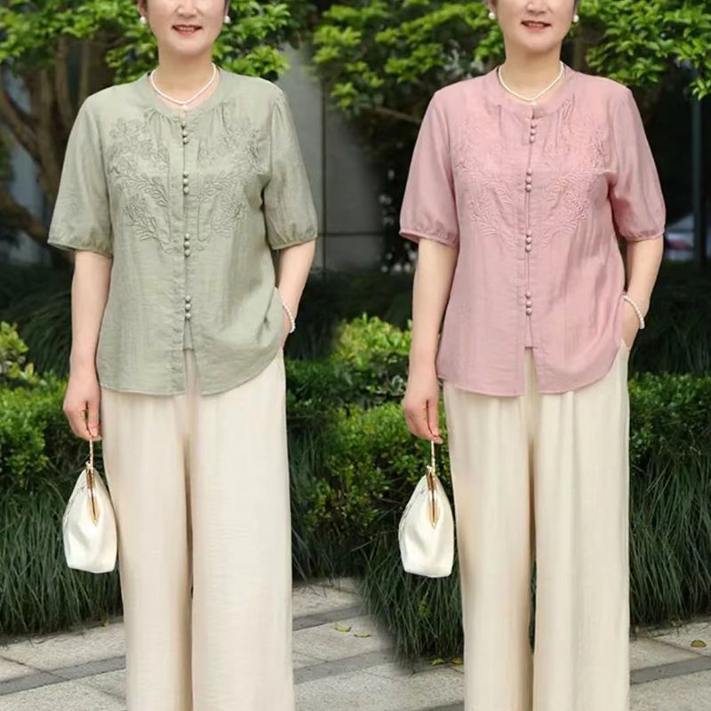 Women Fashion Over 60 - New 2026 Chinese Style Embroidered Mommy