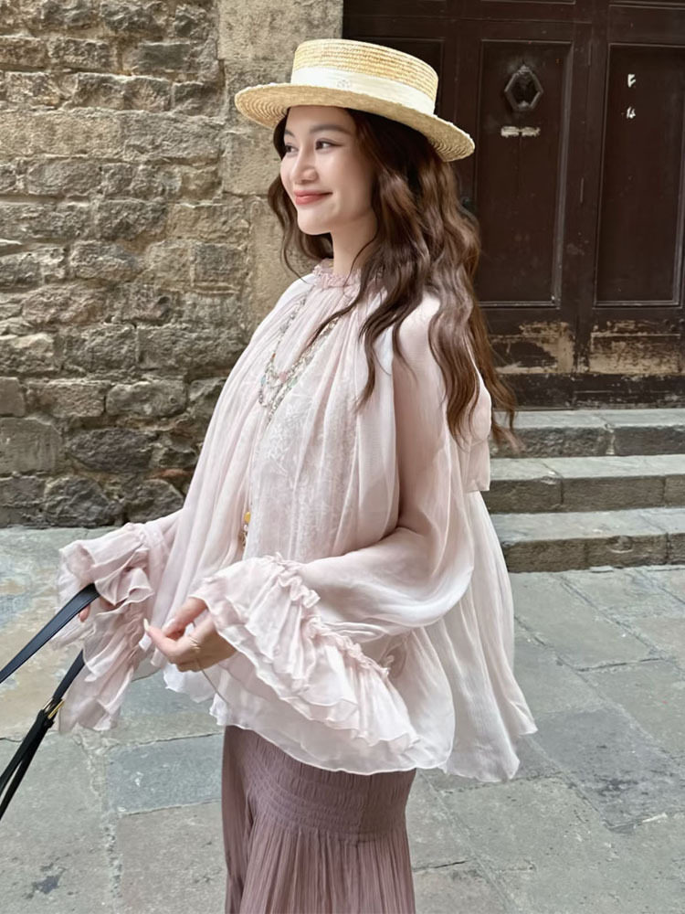 Lace ruffled loose top, stylis - Women'S Fashion For 2026 review and price