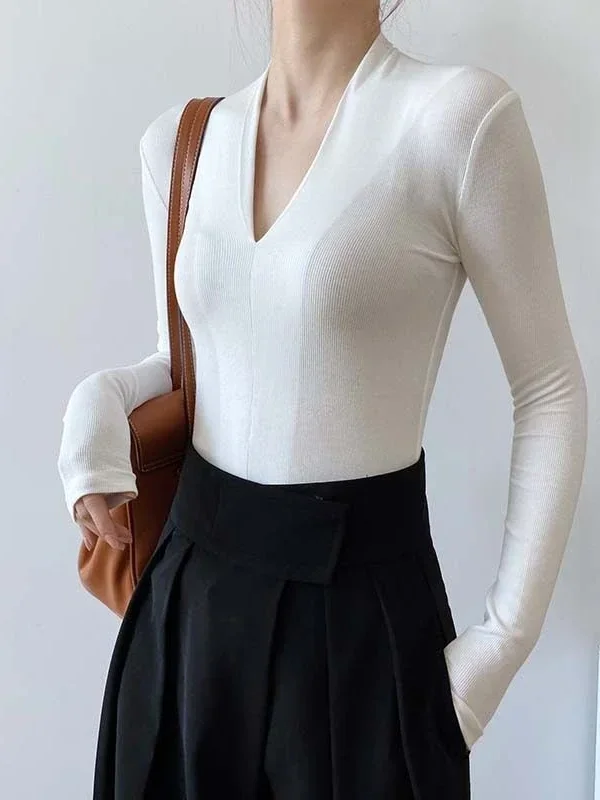 V-neck Slim Shirts Long Sleeve - Women'S Fashion For 2026 review and price