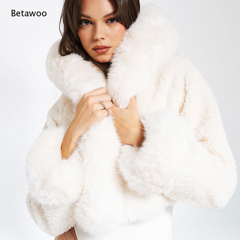 Women Faux Fur Trim Big Collar - Sherpa Coat Women review and price