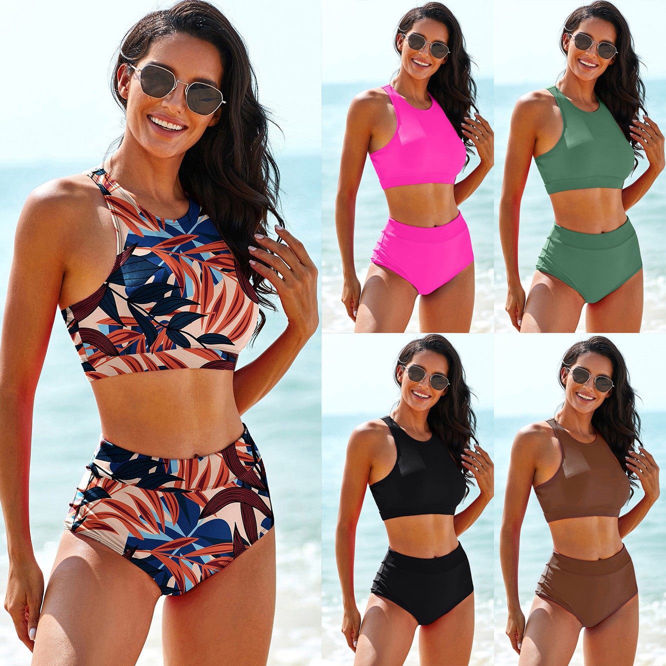 Woman Swimsuits Solid Color Ta - Crop Top Women review and price