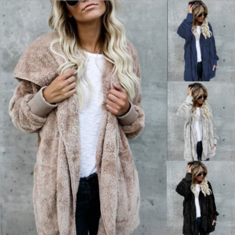 Warm Plush Faux Fur Coat Rever - Sherpa Coat Women review and price
