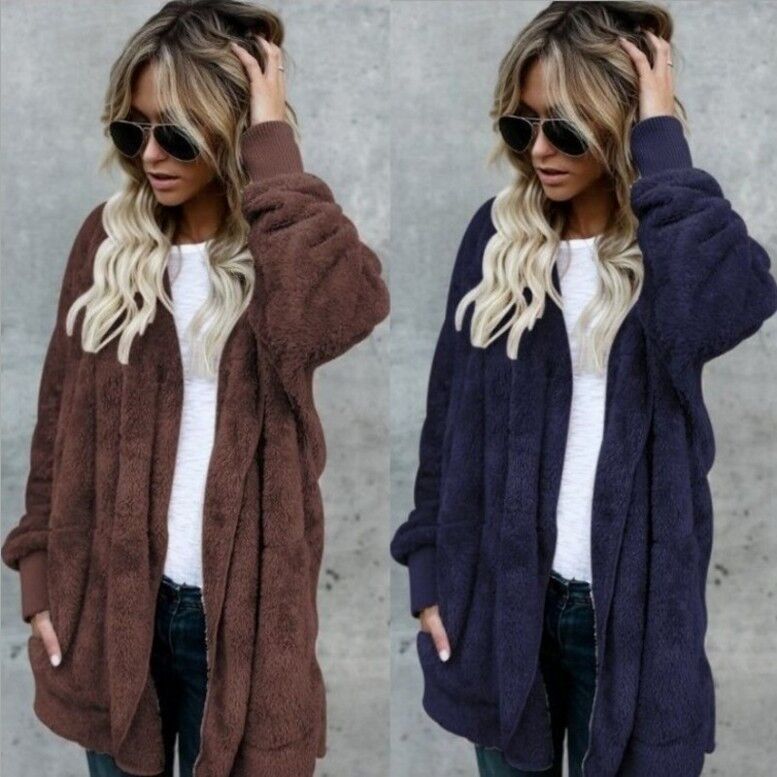 Warm Plush Faux Fur Coat Rever - Sherpa Coat Women review and price