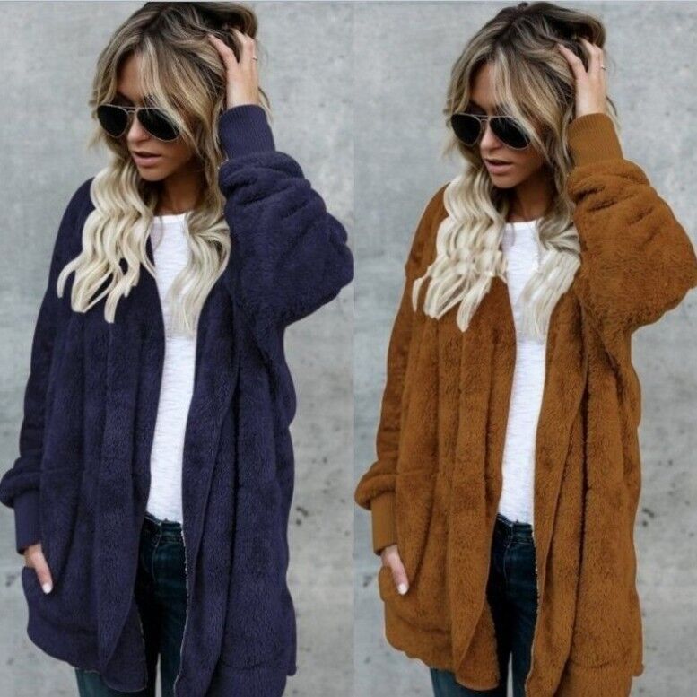 Warm Plush Faux Fur Coat Rever - Sherpa Coat Women review and price