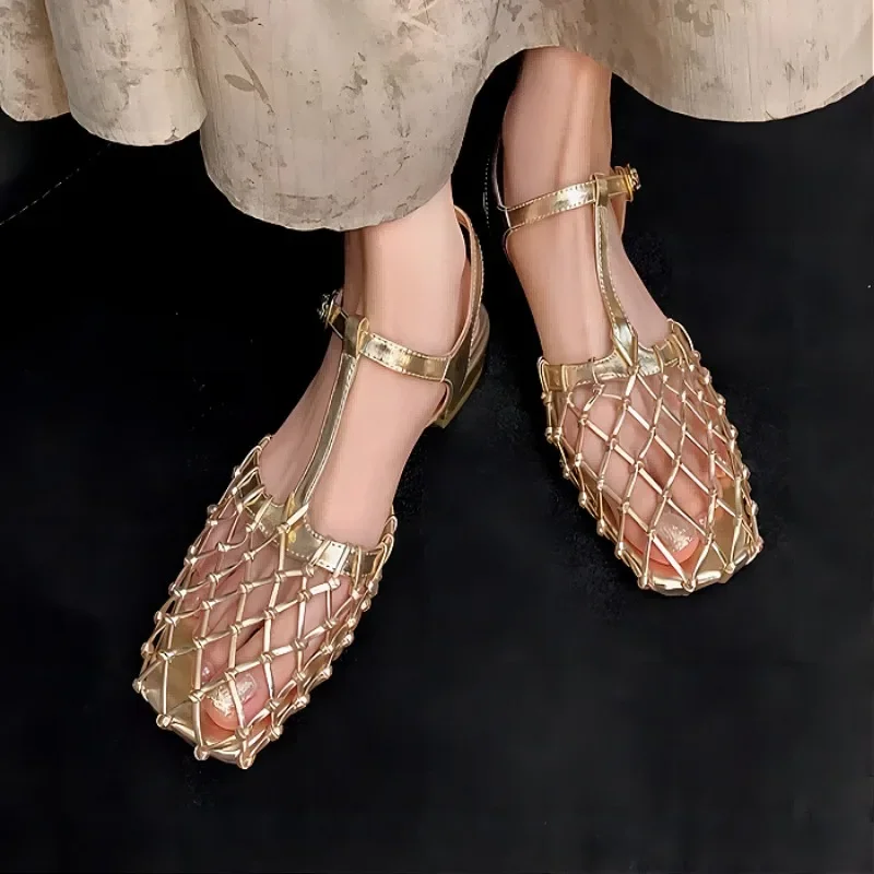 Women Weave Mesh Sandals Squar - Women'S Fashion Trends Summer 2025 review and price