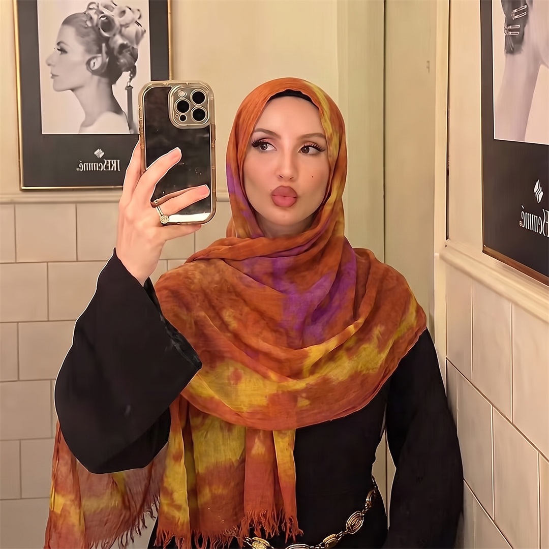Boho Tie Dye Print Rayon Hijab - Women'S Fashion Headbands review and price