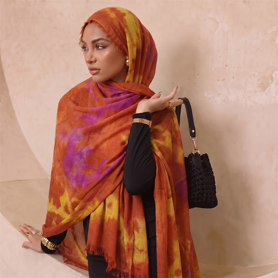 Boho Tie Dye Print Rayon Hijab - Women'S Fashion Headbands review and price