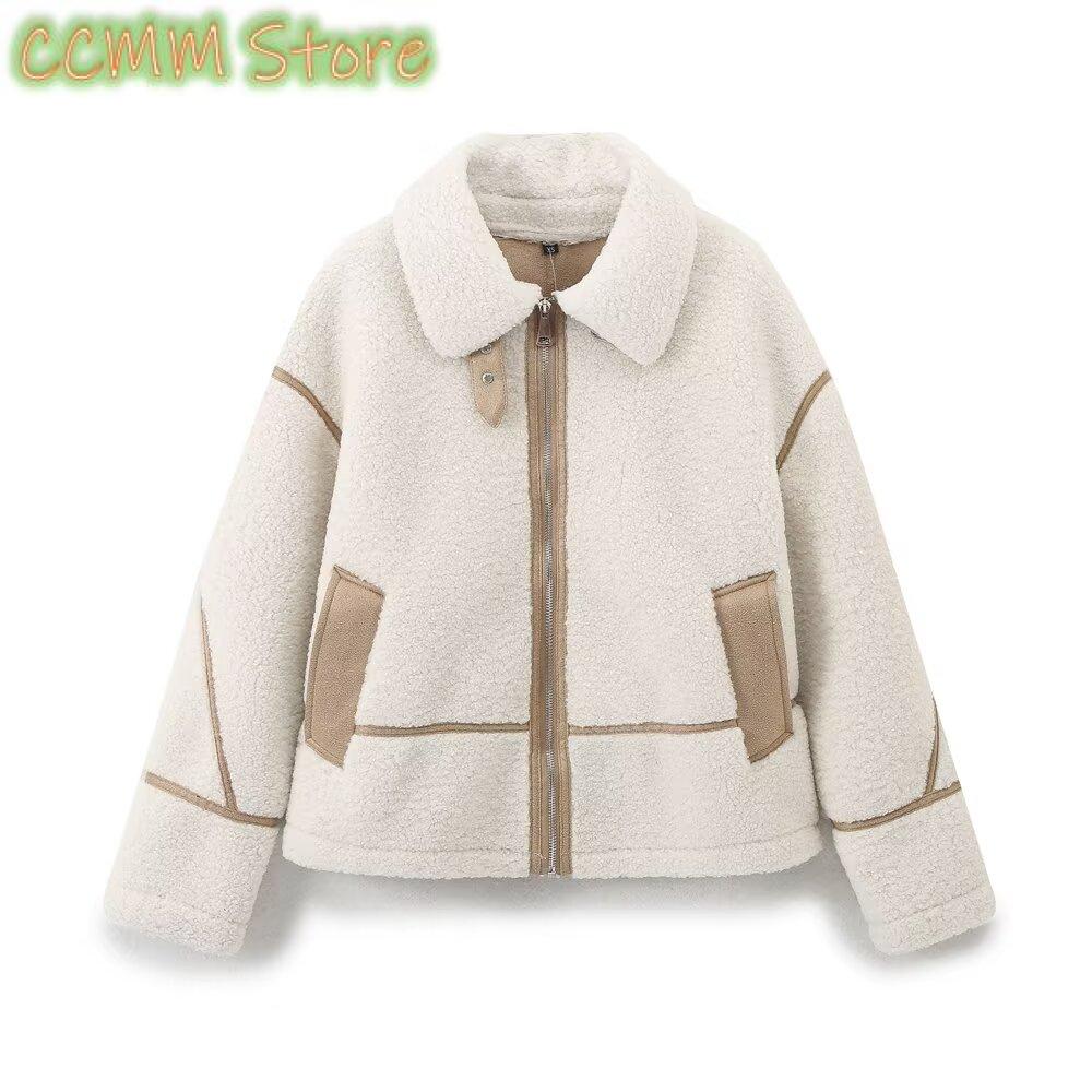 New style lapel zipper sherpa  - Sherpa Coat Women review and price