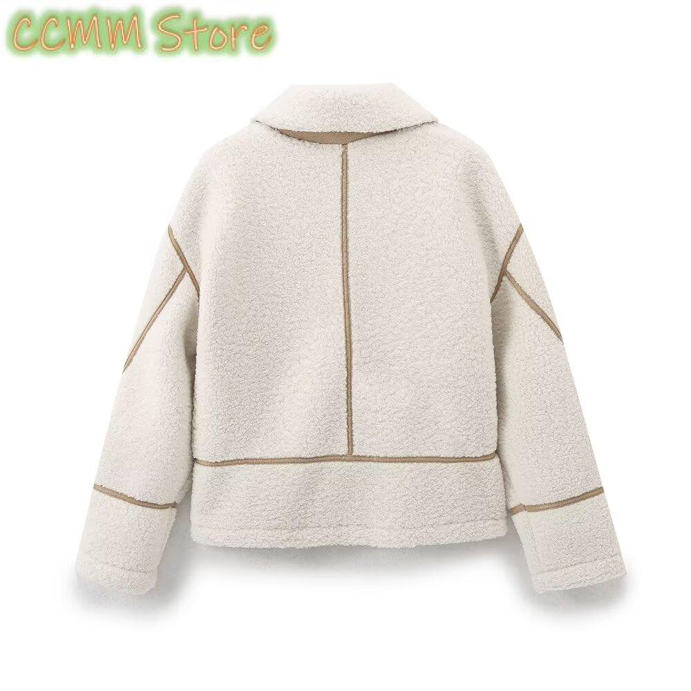 New style lapel zipper sherpa  - Sherpa Coat Women review and price