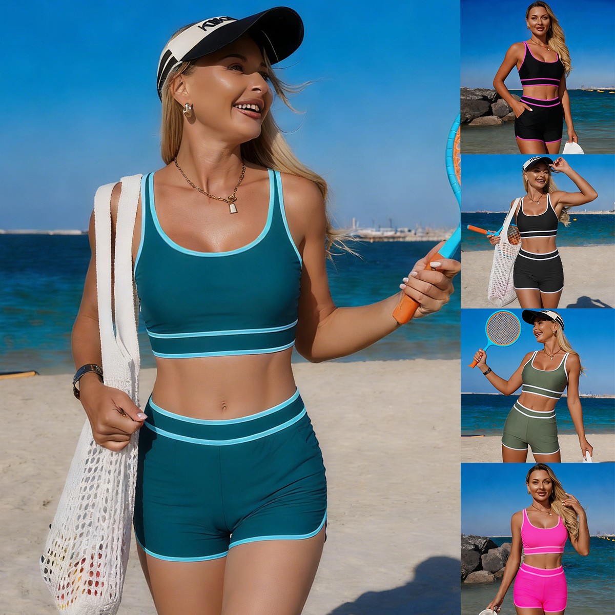 Olive Green Bikini Sleeveless  - Crop Top Women review and price