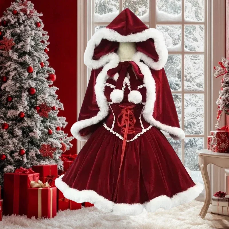 New Year Red Dress Cloak Cospl - Women Fashion Reddit review and price