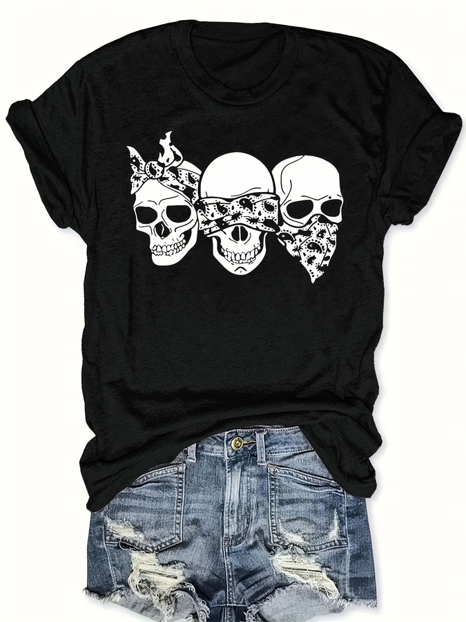 Happy Cartoon Skull T-Shirt, L - Women'S Fashion Trends Summer 2025 review and price