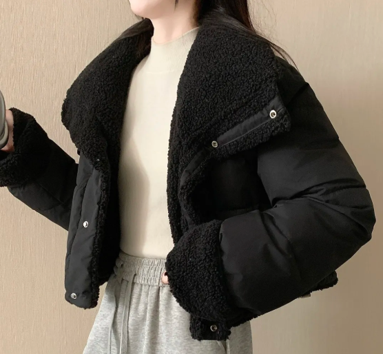 Women Sherpa Collar Puffer Jac - Sherpa Coat Women review and price