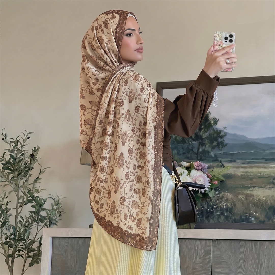 Vintage Floral Print Hijab Sof - Women'S Fashion Headbands review and price